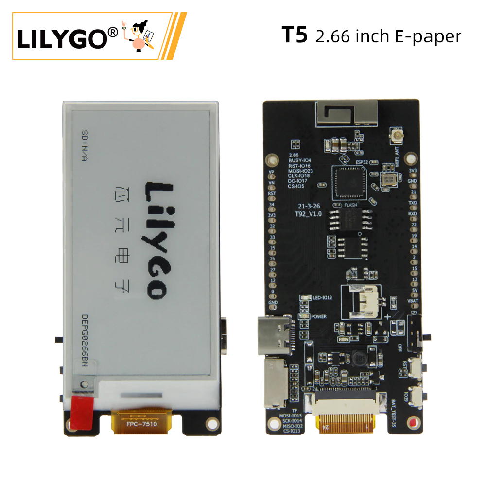 Home Automation Arduino - LILYGO® TTGO T5 2.66-Inch E-Paper عرض