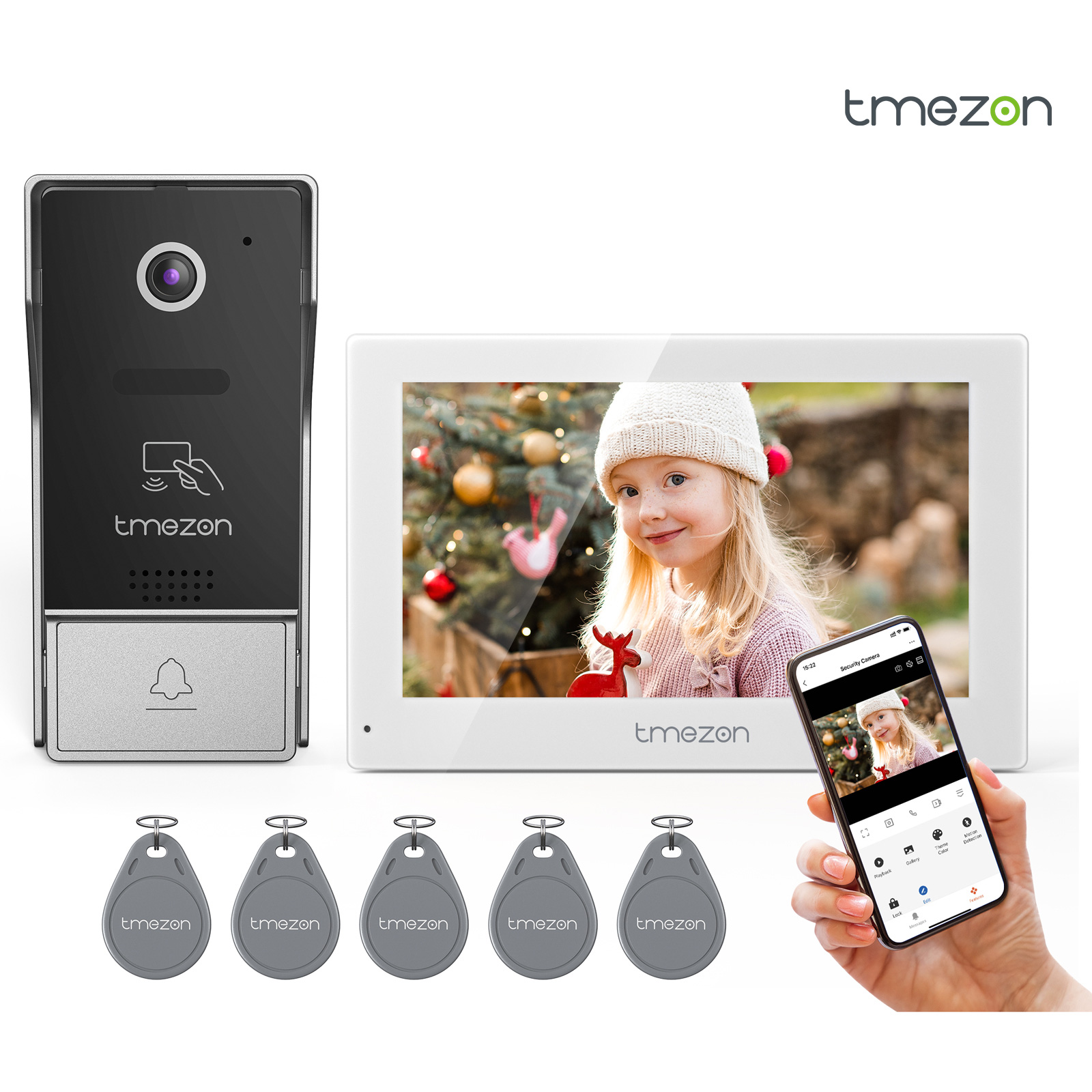 Smart Doorbell Wired - 7 بوصة Tuya 1080P لاسلكي واي