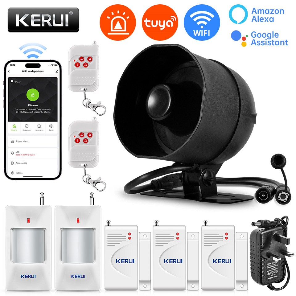 Smart Home Automation Diy - KERUI 120db نظام إنذار صفارة الإنذار