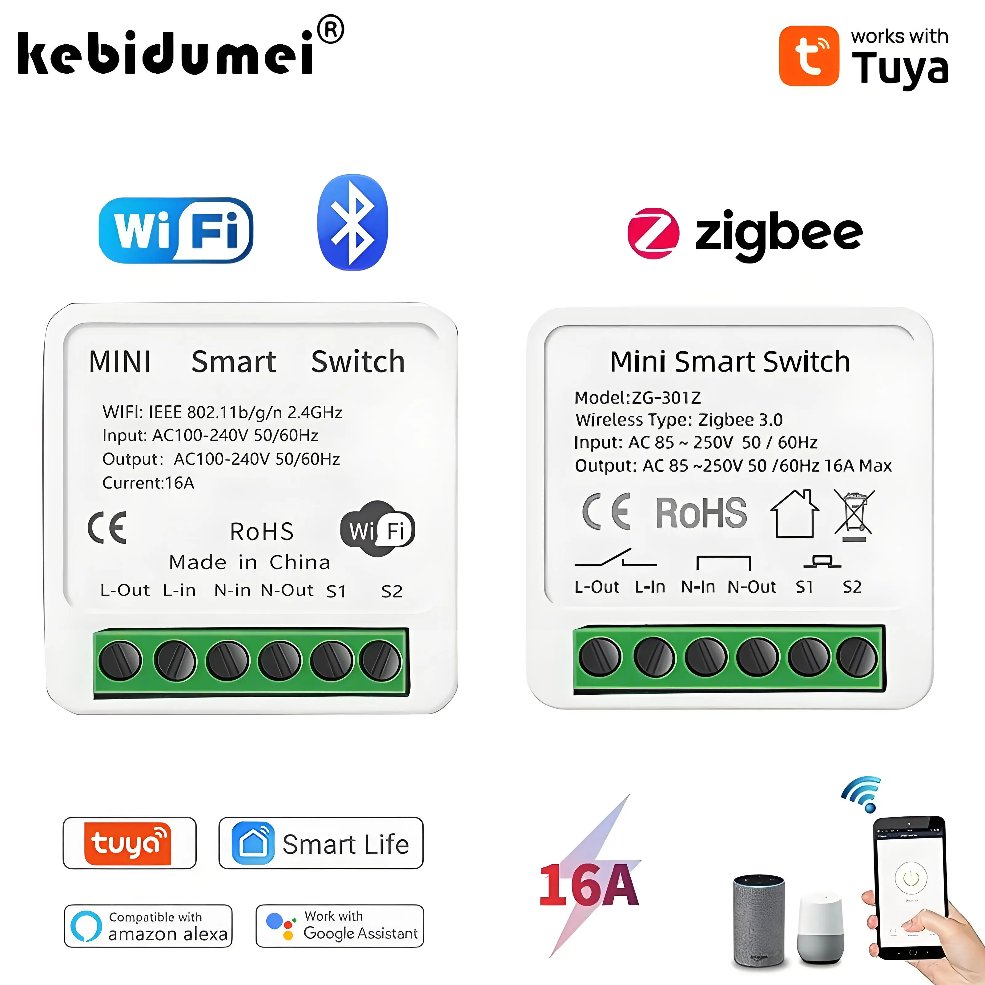 Diy Home Automation Controller - 16A تويا زيجبي 3.0 مفتاح ذكي