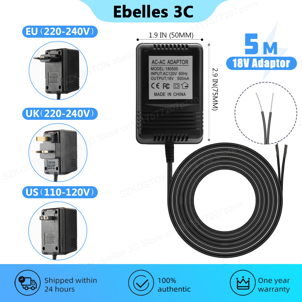 Smart Doorbell Wired - 18 فولت التيار المتناوب محول شاحن