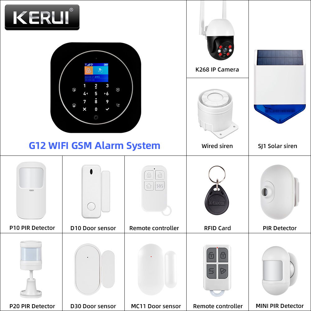 KERUI G12 2G Wifi نظام إنذار م - مراجعة Home Automation System Diy وسعره