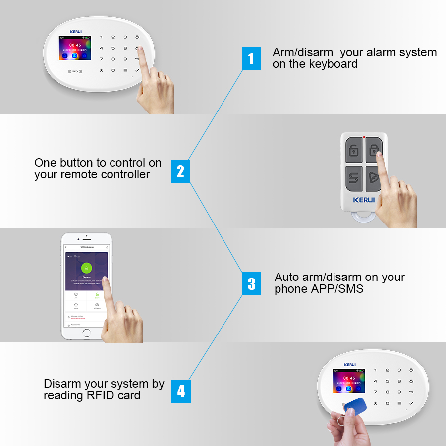 KERUI W202 WIFI GSM نظام إنذار - مراجعة Smart Home Automation Diy وسعره