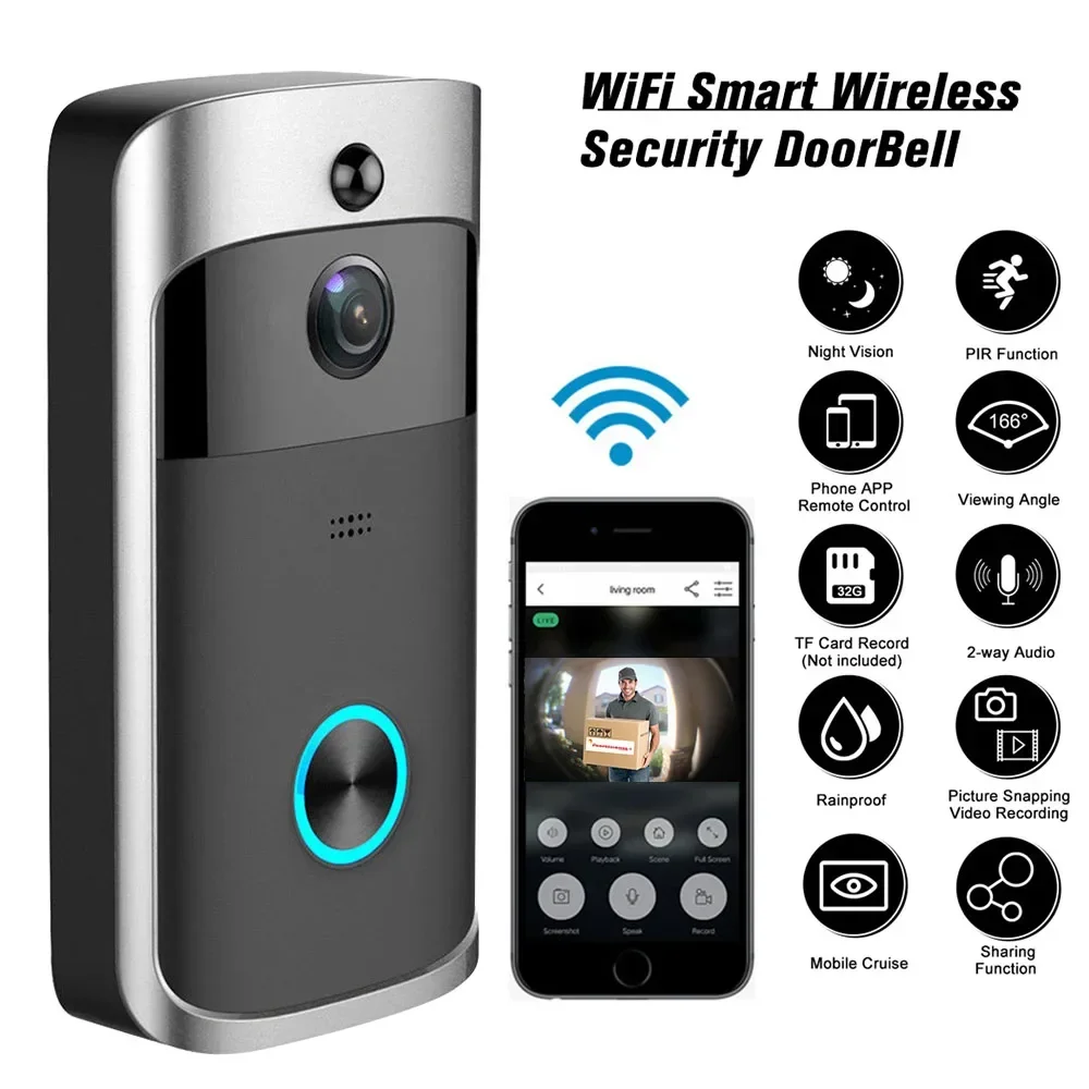 جرس باب ذكي لاسلكي بدقة 720P م - مراجعة Smart Doorbell Wired وسعره