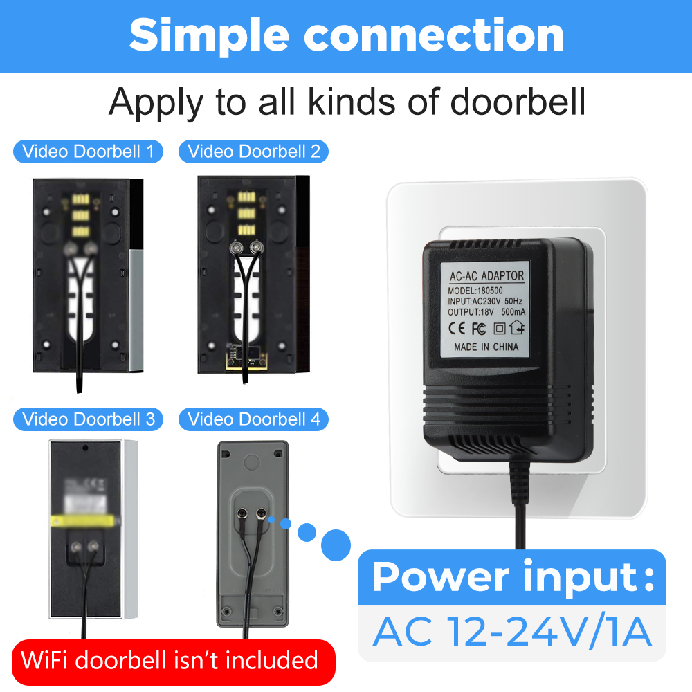 18 فولت التيار المتناوب محول ش - مراجعة Smart Doorbell Wired وسعره