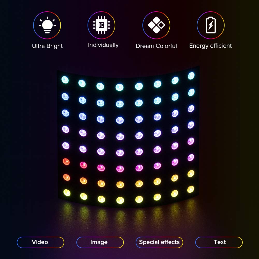 WS2812 LED 5050 RGB 8x8 64 بت  - مراجعة Rgb Led Matrix 8X8 وسعره